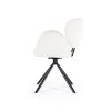 Beige, stof Moon, bureau/eetkamer stoel, breedte: 60.5 cm, diepte: 61 cm, zithoogte: 50 cm, armhoogte: 69 cm, totaalhoogte: 83.5 cm, Eleonora model Rosalin met een zwart metaal draaiend onderstel, incl. korting  ( op Voorraad ) V1 - Afbeelding 4