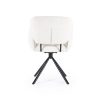 Beige, stof Moon, bureau/eetkamer stoel, breedte: 60.5 cm, diepte: 61 cm, zithoogte: 50 cm, armhoogte: 69 cm, totaalhoogte: 83.5 cm, Eleonora model Rosalin met een zwart metaal draaiend onderstel, incl. korting  ( op Voorraad ) V1 - Afbeelding 5