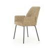 Geel mosterd, stof Donna, bureau/eetkamer stoel, breedte: 58 cm, diepte: 63 cm, zithoogte: 49 cm, armhoogte: 64 cm, totaalhoogte: 89 cm, Eleonora model Indy - mosterd met een zwart metaal onderstel, incl. korting  ( op Voorraad ) V4 - Afbeelding 2