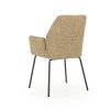 Geel mosterd, stof Donna, bureau/eetkamer stoel, breedte: 58 cm, diepte: 63 cm, zithoogte: 49 cm, armhoogte: 64 cm, totaalhoogte: 89 cm, Eleonora model Indy - mosterd met een zwart metaal onderstel, incl. korting  ( op Voorraad ) V4 - Afbeelding 3