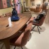 Rood bruin burgundy, stof Gleam, bureau/eetkamer stoel zonder arm, breedte: 64 cm, diepte: 50 cm, zithoogte: 46 cm, totale hoogte: 88 cm, By Boo model Ferre - Burgundy met zwart metalen onderstel met draai mechanisme, incl. korting (op voorraad) V2 g - Afbeelding 5