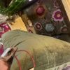 Groen roze oranje gemêleerd met geborduurde bloemen fluweel kussen 40x60cm lang, Imbarro, pillow Celine, achterkant fluweel groen, incl. binnen kussen ( op voorraad ) V2 - Afbeelding 2