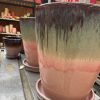 Roze paars overloop aardewerk geglazuurd 33 cm hoog x 30 cm doorsnede plant pot bloem vaas, Ter Steege / pot en mand PTMD, kan ook buiten gebruikt worden met vaste schotel eronder (op voorraad) V2 - Afbeelding 3