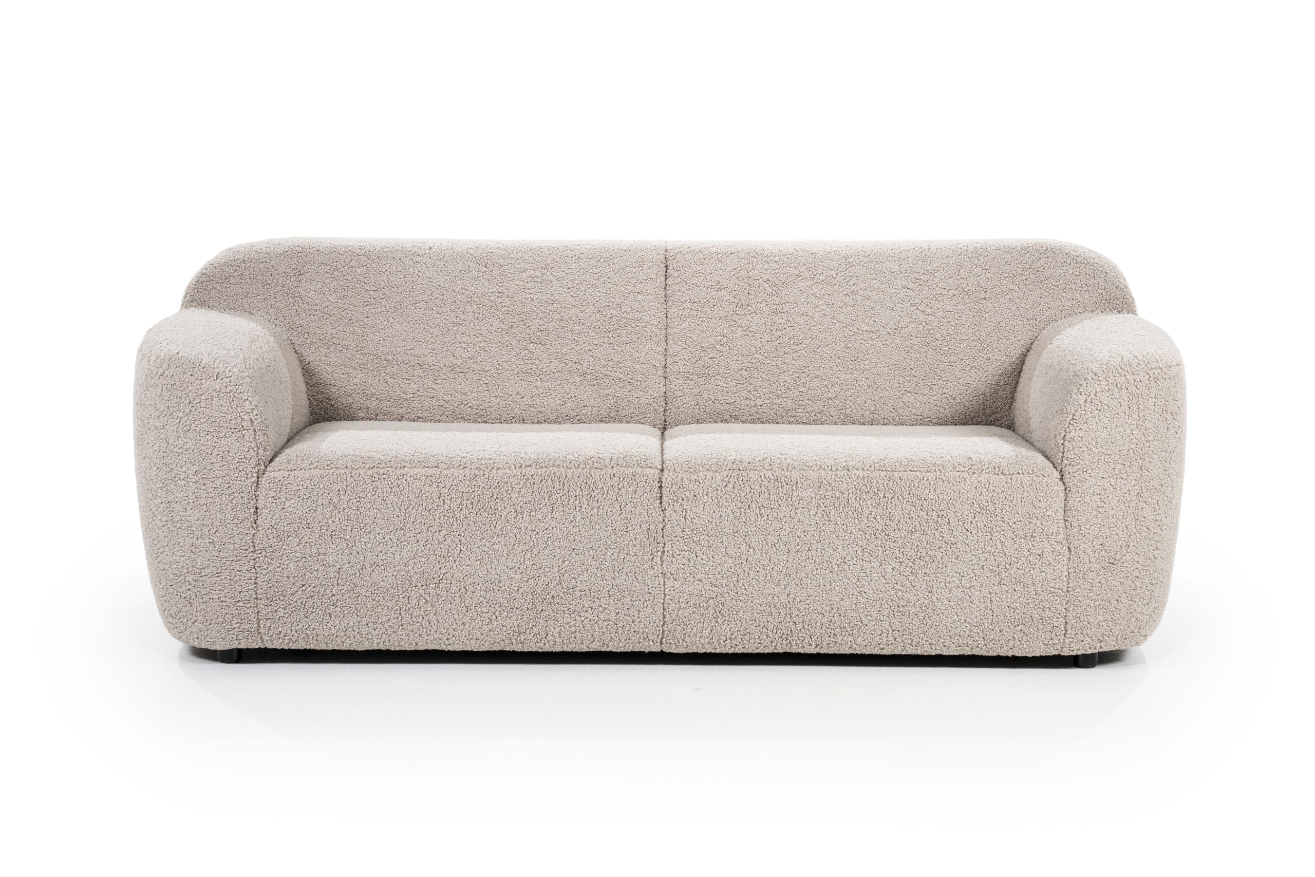 Beige, fluwelen stof met vleug, stof Panda Deluxe-Ivoor, lengte: 410cm en 325cm diep, 4 elementen bank met vaste kussens, model Ovie van Sevn incl. 15% korting V0 g - Afbeelding 4