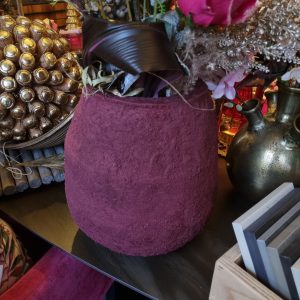 Rood bordeaux ijzer, bloem vaas plant pot, Art Sensation, bewerkt , 30x30x30cm ( voorraad) V1