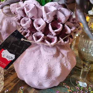 Roze bordeaux, aardewerk geglazuurde bloem vaas / plant pot Ciro, Isaa, Afmetingen (BxDxH): 17,5x17,5x21 cm, (op voorraad) v1