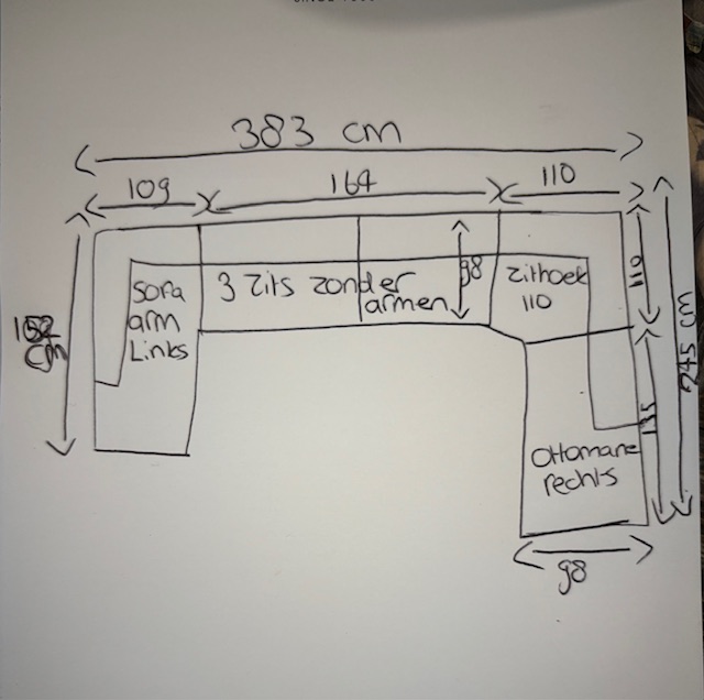 Bruin, stof Aphrodite-Mocca, links lengte: 245, en rechts lengte: 383 cm, 4 elementen bank met vaste kussens, model Amarillo van Sevn, incl. 15% korting V0 - Afbeelding 7