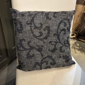 Zwart, grijs geweven stof kussen, 45x45cm vierkant M.M Metamorphosis, incl. binnen kussen ( op voorraad ) V1