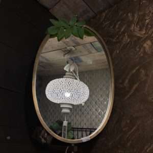 brons / goud kleurige geheel van metaal verstelbare spiegel, Dutch bone white label,( Zuiver ) kan elke kant uit gebogen worden - Mirror Lara brass hoogte 48 en breed 30.5 ( op voorraad ) v1 (kopie)