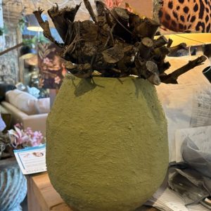 Groen ijzer, bloem vaas plant pot, Art Sensation, bewerkt , 30x30x30cm  ( voorraad) V1