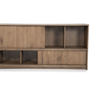 bruin eikenhout, dressoir tv meubel, van Eleonora model Milo - 3 drs, 8 vakken, afmetingen (Bx Dx H): 180x 42 x 90 cm v1
