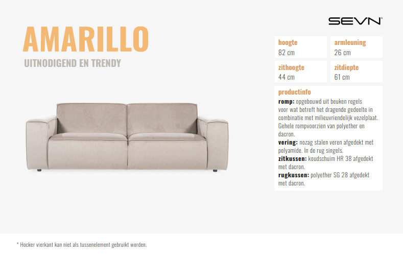 Bruin, stof Aphrodite-Mocca, links lengte: 245, en rechts lengte: 383 cm, 4 elementen bank met vaste kussens, model Amarillo van Sevn, incl. 15% korting V0 - Afbeelding 5