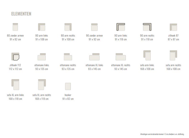 Beige, bruin, stof Venga- Liver en 1 element stof Doodle- Cacao, 6 elementen bank met vaste kussens, totale afmeting, links: 466cm, rechts: lengte: 247, model Ramona van Sevn, incl. 15% korting V0 - Afbeelding 7
