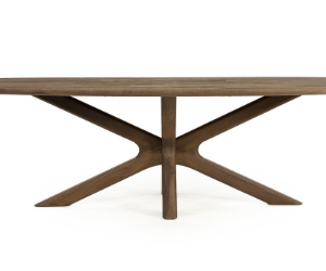 bruin eettafel hout massief ook de poten hout Deens ovaal blad, Eleonora, genaamd  Tycho 260x110x77 cm , ( op voorraad) V0