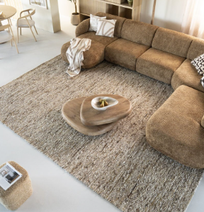 Beige mustard, vloerkleed Takara van By-Boo, 90% wol 10% polyester, afmetingen (BxD) 390x290 cm, (op voorraad) V0