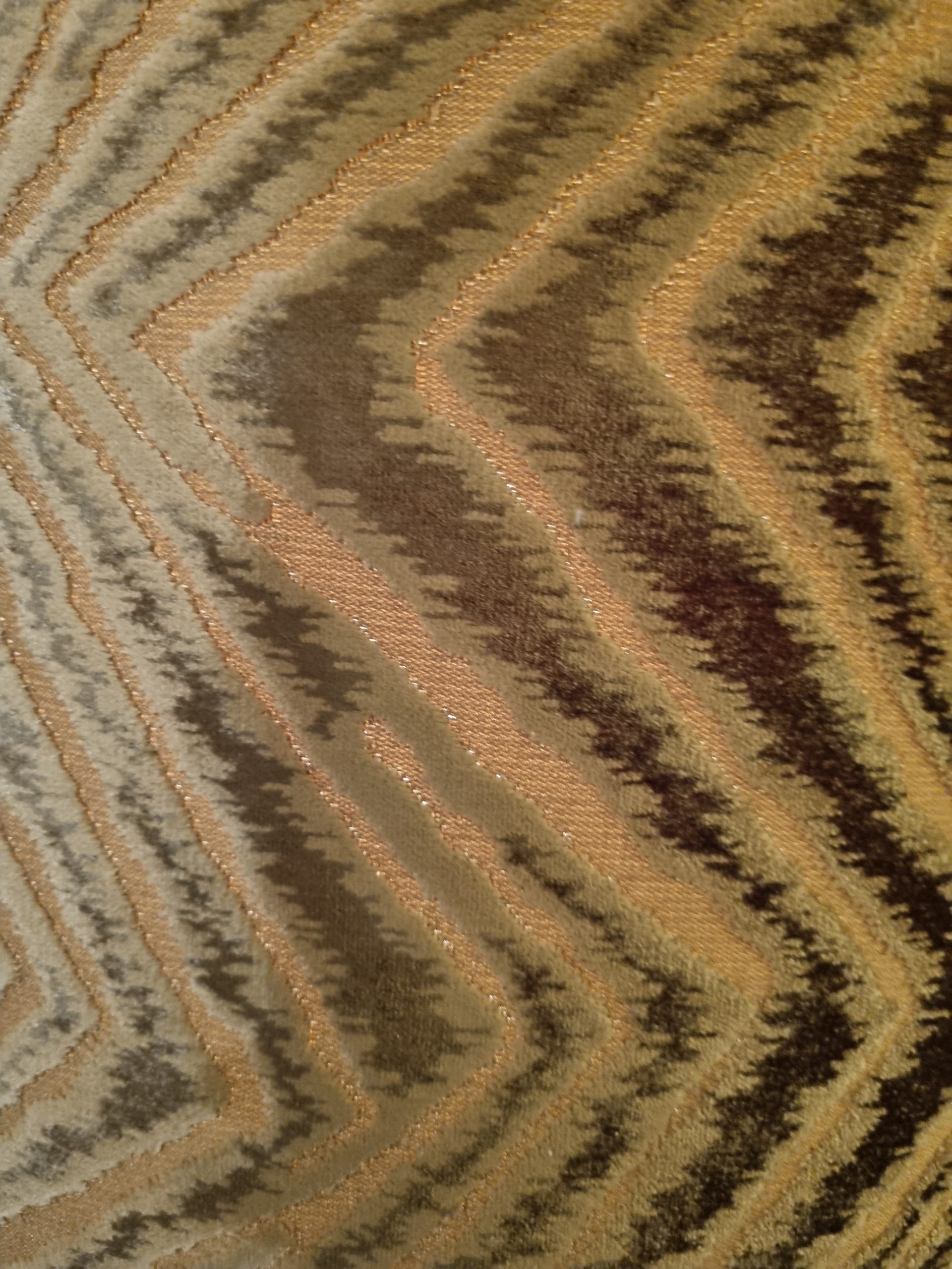 bruin fluweel glans zigzag motief , Diga Colmore, shade Domino cilinder rond model, 45 cm doorsnede en 23 cm hoog kan als hang en op staande voet worden gebruikt lampenkap / hang lampen kap (op voorraad) V1 (kopie) - Afbeelding 2