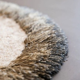 Beige rond, vloer kleed, 65% hoogwaardige wol, 35% polyester, Karpi Group, Ombre kleurnummer 12, doornede 260 cm , - Afbeelding 3