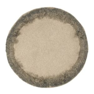 Beige rond, vloer kleed, 65% hoogwaardige wol, 35% polyester, Karpi Group, Ombre kleurnummer 12, doornede 220 cm , Op voorraad V1