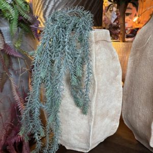 beige aardewerk mat, Lauco, plant pot / bloem vaas met organische lijnen erop, breedte: 29, diepte: 29, hoogte: 42cm ( op voorraad ) V1