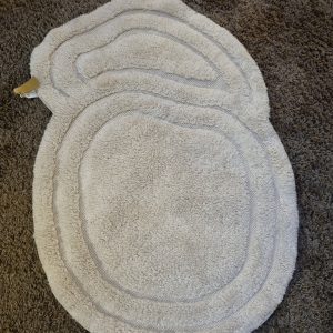 Beige badmat runner loper vloer kleed 100% katoen, Veer Carpets, Organisch ovaal tapijt /tafelloper / runner / badmat , lengte: 80 cm breedte: 60 cm (op voorraad) V2