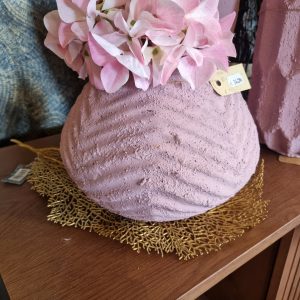 Roze met zigzag, aardewerk mat plant pot / bloem vaas, Isaa Afmetingen (BxDxH): 25x25x20 cm (op voorraad) v1