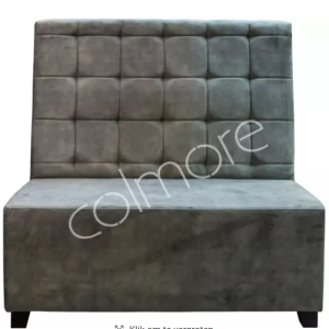 Grijs eetkamer bank met capiton, (BxDxH): 120x80x120, Bench horeca I square hunter Diga Colmore, met metalen poten, Kan met een hoek erbij besteld worden. V0