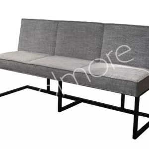 Grijs stof eetkamer bank , (BxDxH): 180x60x93cm, Dining bench PORTEL Diga Colmore, met metalen poten, Kan ook als barbank besteld worden. V0