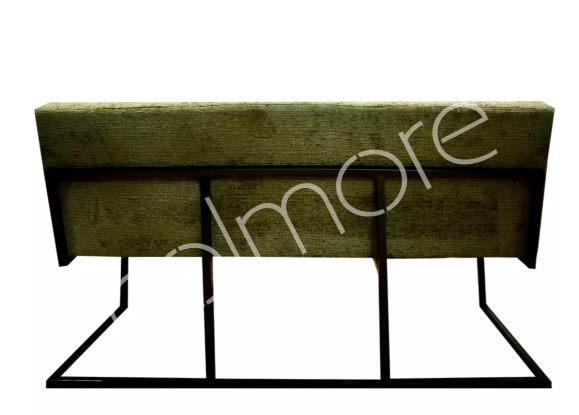 Groen fluweel eetkamer bank met capiton, (BxDxH): 160x65x87cm, Dining bench CABRIL Diga Colmore, met metalen poten, Kan ook als eetkamer stoel en als barbank besteld worden. V0 - Afbeelding 3