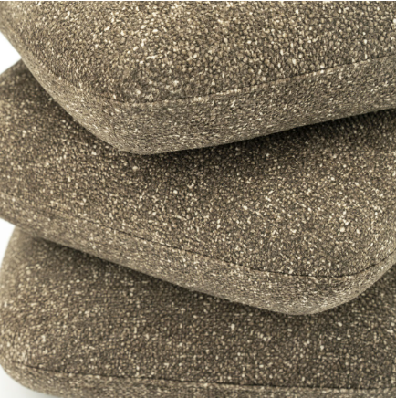 Groen, stof & foam, stofnaam Luma, afmetingen (BxDxH): 44,5x44,5x44,5 cm, poef / krukje van By Boo model Pillowscape groen, lijkt op 3 gestapelde kussens bovenste deel draaibaar, incl. korting (op voorraad) V1 - Afbeelding 2