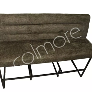 Groen fluweel bar bank met capiton, (BxDxH): 160x60x117cm, Bar bench CABRIL Diga Colmore, met metalen poten, Kan ook als eetkamer stoel en als eetkamer bank besteld worden. V0