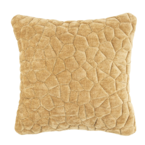 Geel oker goud kussen zacht met patroon 50x50cm 100% polyester, By Boo, Pillow Stitch - Gold, achterkant gelijk aan voorkant, incl. binnen kussen ( op voorraad ) V6