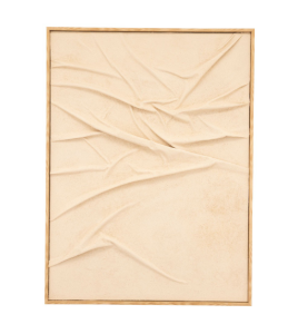 Beige gekreukeld canvas doek schilderij met houten lijst, By boo, Veck 90x120 cm - beige, wanddoek kleed/ schilderij, Afmetingen (BxDxH): 90x4,9x120 cm ( op voorraad) V1