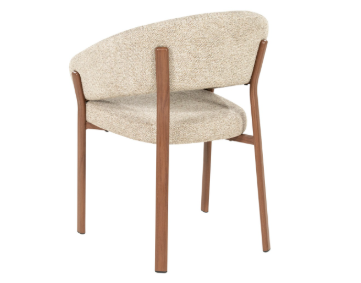 Bruin beige, eetkamerstoel/stoel Chair Sedia with armrest - brown, van By Boo, (BxDxH) , 57x61x79,5 cm, Metalen hout look poten (op voorraad) V4 - Afbeelding 3