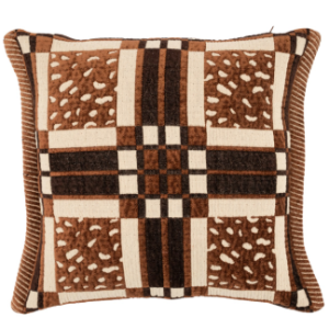 Bruin beige kussen  met patroon 45x45cm, viscose en katoen, By Boo, Printzoo, achterkant gelijk aan voorkant alleen kleuren anders, incl. binnen kussen ( op voorraad ) V6