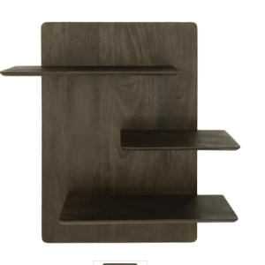 Bruin hout wand / plank schap, By Boo, met blinde ophang armatuur, Seco - brown, Afmetingen (BxDxH): 60x23x90 cm (op voorraad) v1