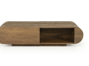 Bruin mango houten salon tafel met openslaande deurtjes, Eleonora, genaamd salontafel king, salon / bijzet / plant tafel Afmetingen (BxDxH):130x60x31 cm (op voorraad) V1