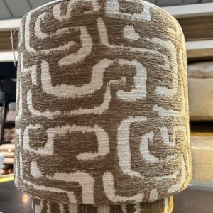 Bruin beige stof poef / krukje,  Light & Living, Poef Davonte, Afmetingen (BxDxH): 40x40x44 cm (op voorraad) V1