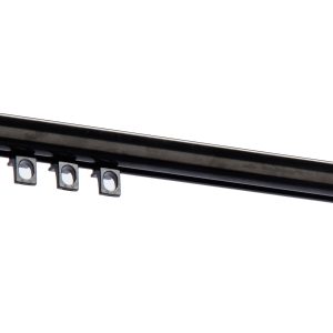 Zwart Aluminium rail DS, Forest Group, 4 m lang (20x4mtr), hoogte van 11 mm en een breedte van 24 mm. compleet met 6 x plafond steunen, 2 x eindstop , 30 x glijder, 2x eindkap V1000