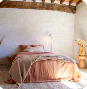 Oranje duvet cover en kussenhoesen Beddengoed 54% lyocell/46% linen-cotton , Celine kleur mocha mouse, House in Style Passion for Linen, 240 x 220cm + 2x kussenhoes 60x70cm