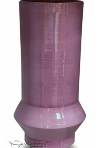 Roze rond aardewerk, Luimes & Luimes, geglazuurd hoge plant pot bloem vaas URBANVASE 2_3 LILAC 20 lang, 27 breed, 50CM hoog (op voorraad) V2