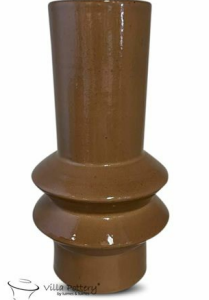 Bruin rond aardewerk, Luimes & Luimes, geglazuurd hoge plant pot bloem vaas SWEDEN 1_3 MOKA 18 breed, 45 CM hoog (op voorraad) V2